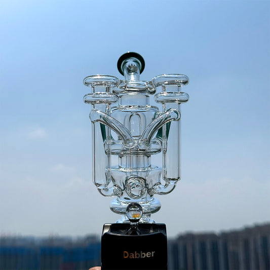 Custom Calibear Triple Vortex Recycler Glass Attachment for Dr.Dabber Switch Go Glass Attachment