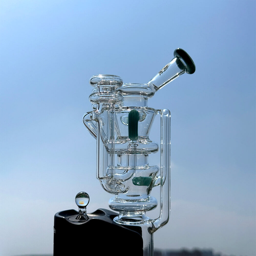 Custom Calibear Triple Vortex Recycler Glass Attachment for Dr.Dabber Switch Go Glass Attachment