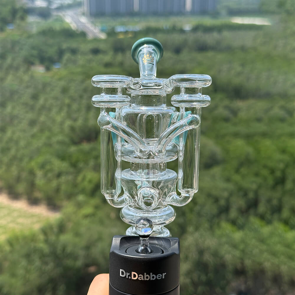 Custom Calibear Triple Vortex Recycler Glass Attachment for Dr.Dabber Switch Go Glass Attachment