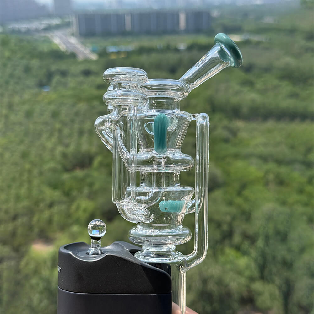 Custom Calibear Triple Vortex Recycler Glass Attachment for Dr.Dabber Switch Go Glass Attachment