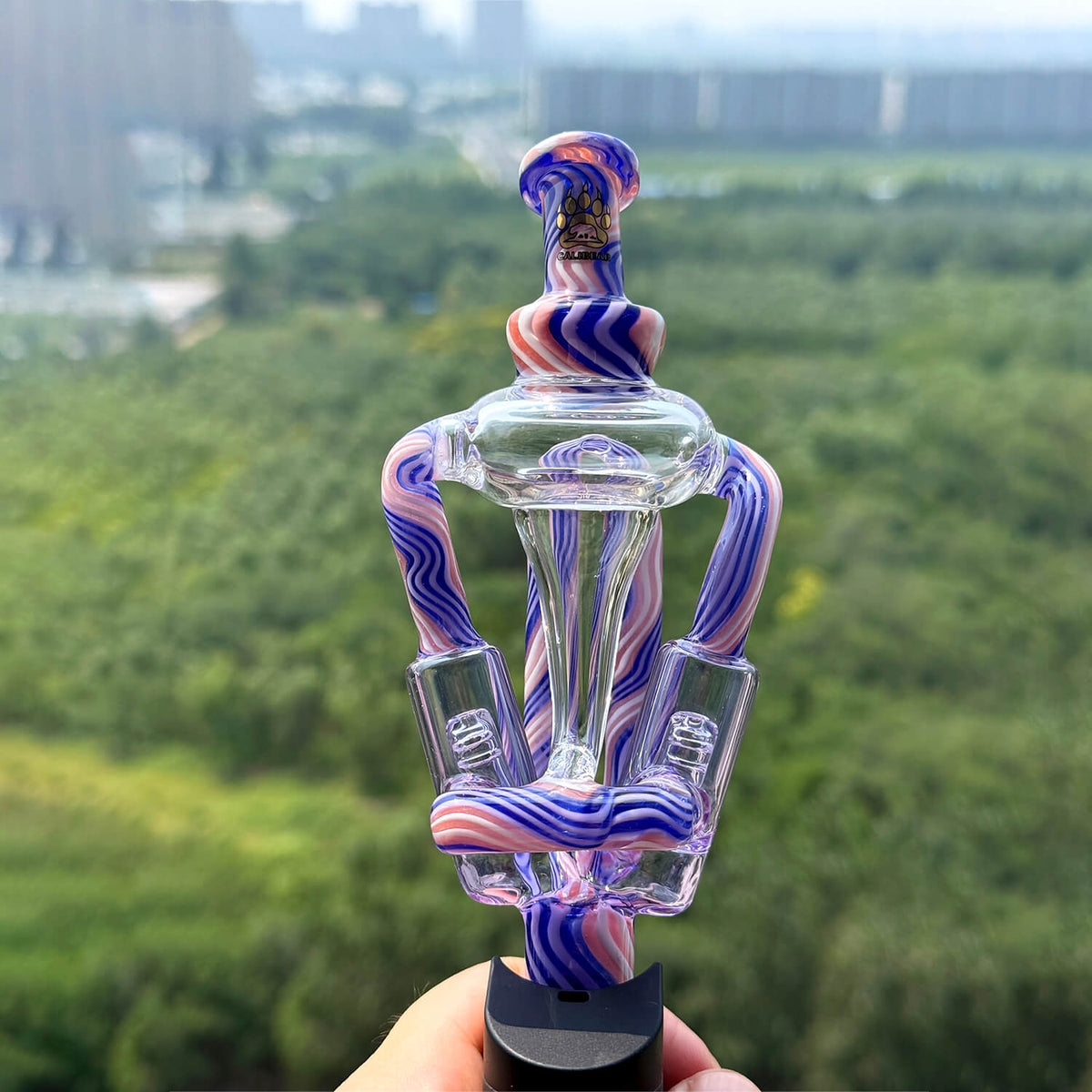 Custom Dual Jet Recycler Glass Mouthpiece for Dr. Dabber Ghost 2