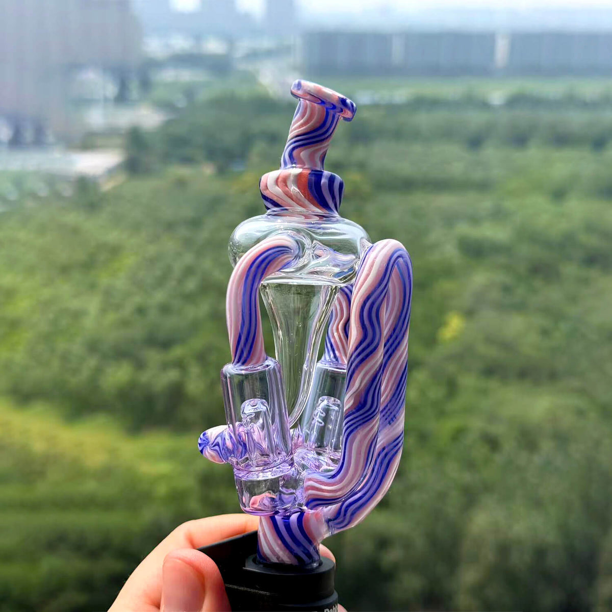 Custom Dual Jet Recycler Glass Mouthpiece for Dr. Dabber Ghost 2