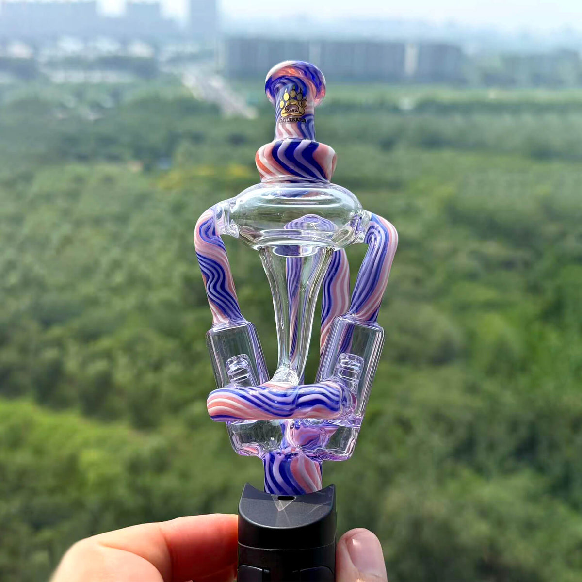 Custom Dual Jet Recycler Glass Mouthpiece for Dr. Dabber Ghost 2