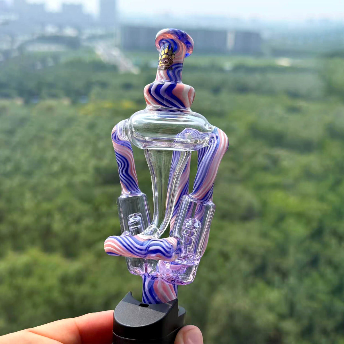 Custom Dual Jet Recycler Glass Mouthpiece for Dr. Dabber Ghost 2