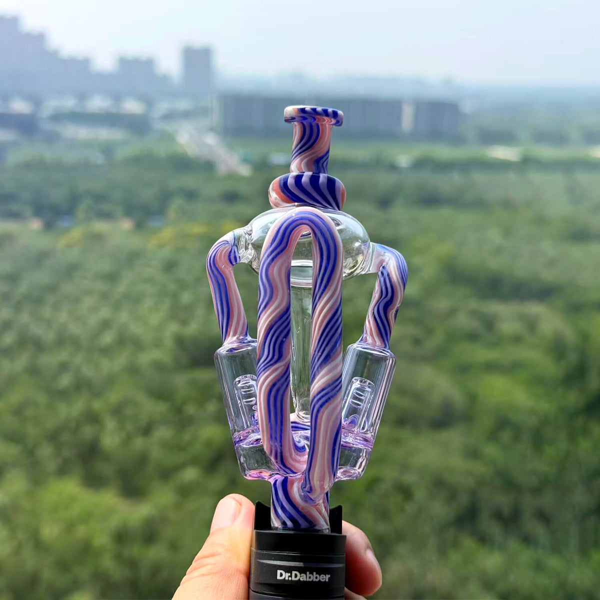 Custom Dual Jet Recycler Glass Mouthpiece for Dr. Dabber Ghost 2