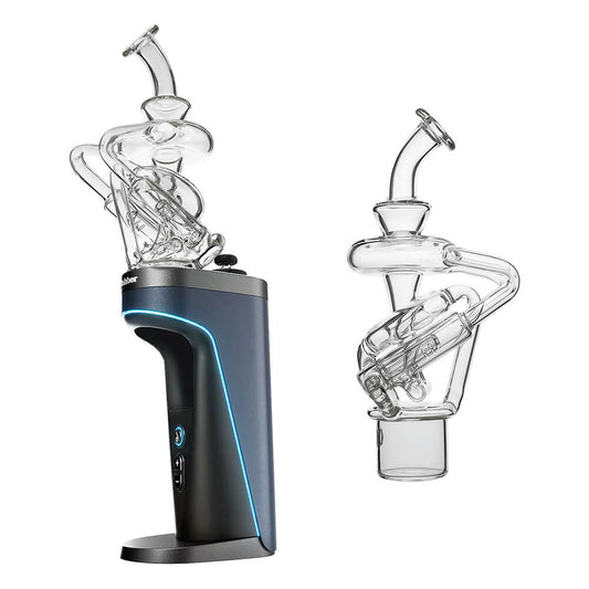 Calibear Double Jet Vortex Glass Attachment for Dr. Dabber Switch 2 premium borosilicate recycler glass top