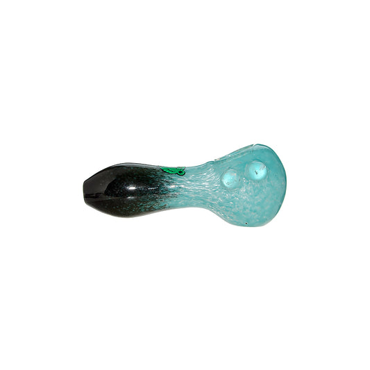 DUAL-TONE GLASS SPOON PIPE WITH MARBLE FEET