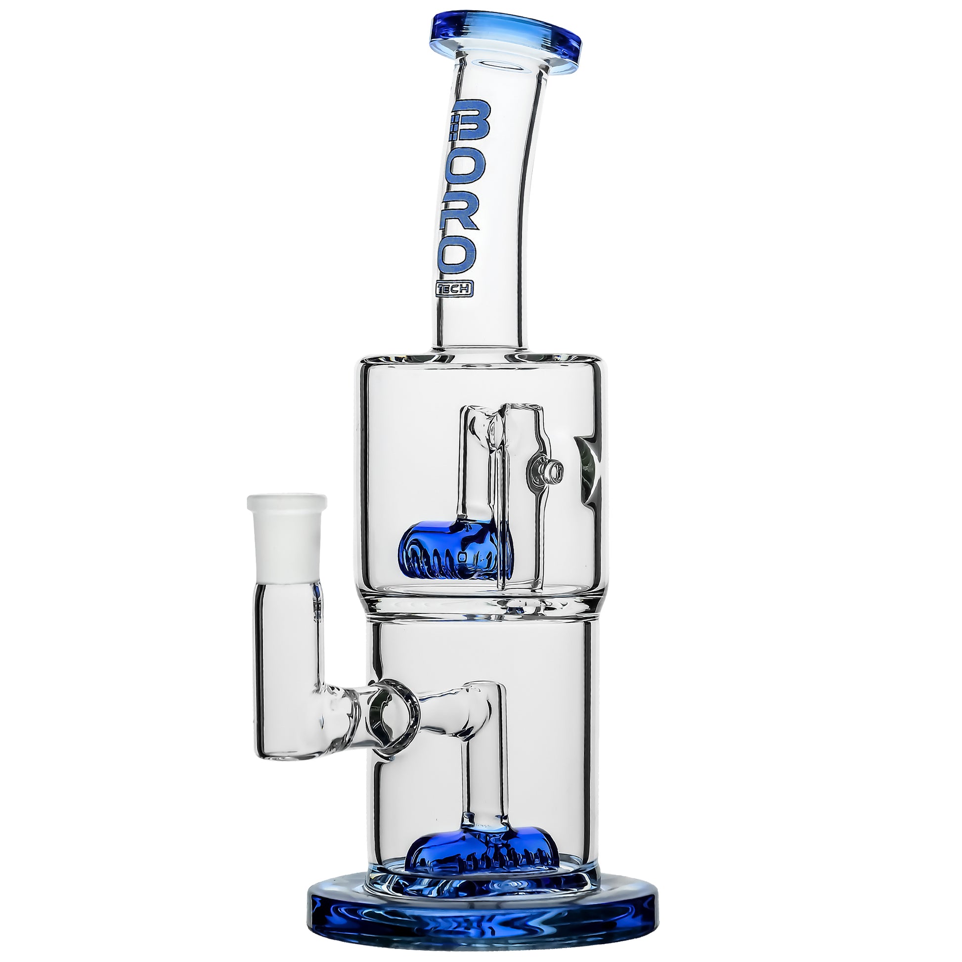 Calibear Double Hex dab rigs in five colorways, featuring a dual-chamber clear borosilicate body with colored accents on the base, percolators, and mouthpieces.