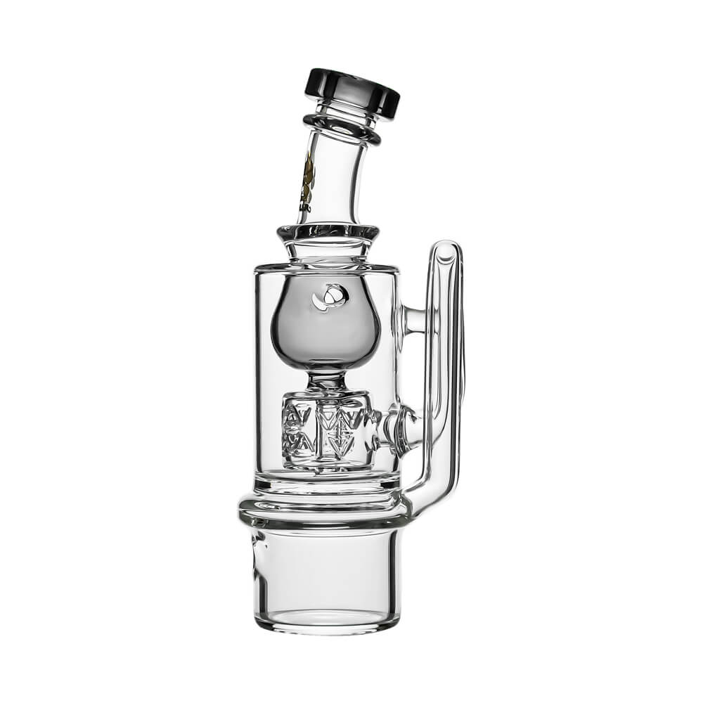 Calibear Torus Incycler glass attachment for Dr. Dabber Switch 2 shown in blue, green, purple, and smoke grey colors.