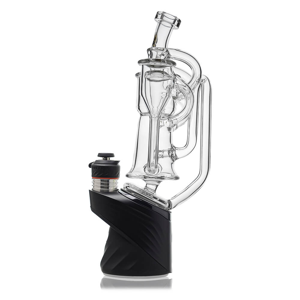 Calibear Dual Chamber Recycler Glass Attachment for Puffco Peak OG and Pro with dual side chambers and clear borosilicate glass