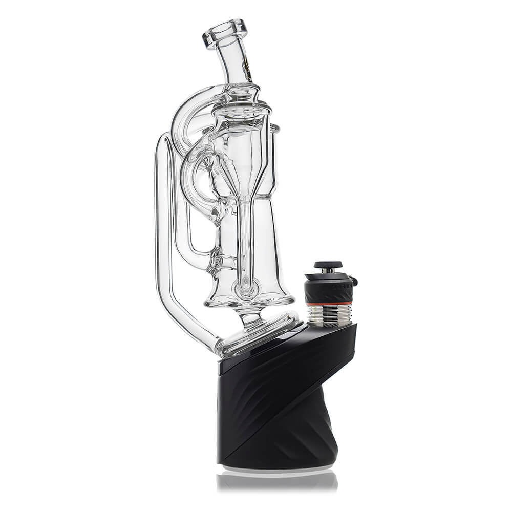 Calibear Dual Chamber Recycler Glass Attachment for Puffco Peak OG and Pro with dual side chambers and clear borosilicate glass