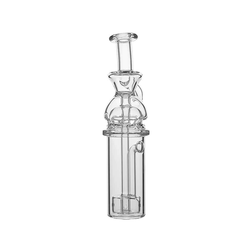 Calibear Fab Recycler glass attachment for Dr. Dabber Switch 2 featuring a clear Faberge-style body and integrated water recycling arm.