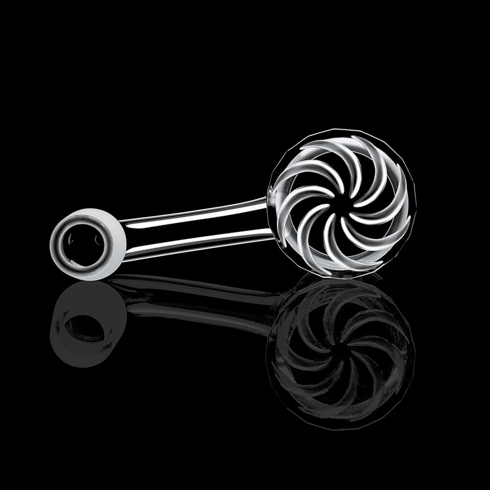 Facet Diamond Blender Quartz Banger with faceted bottom and spiral airflow intake for dabbing.