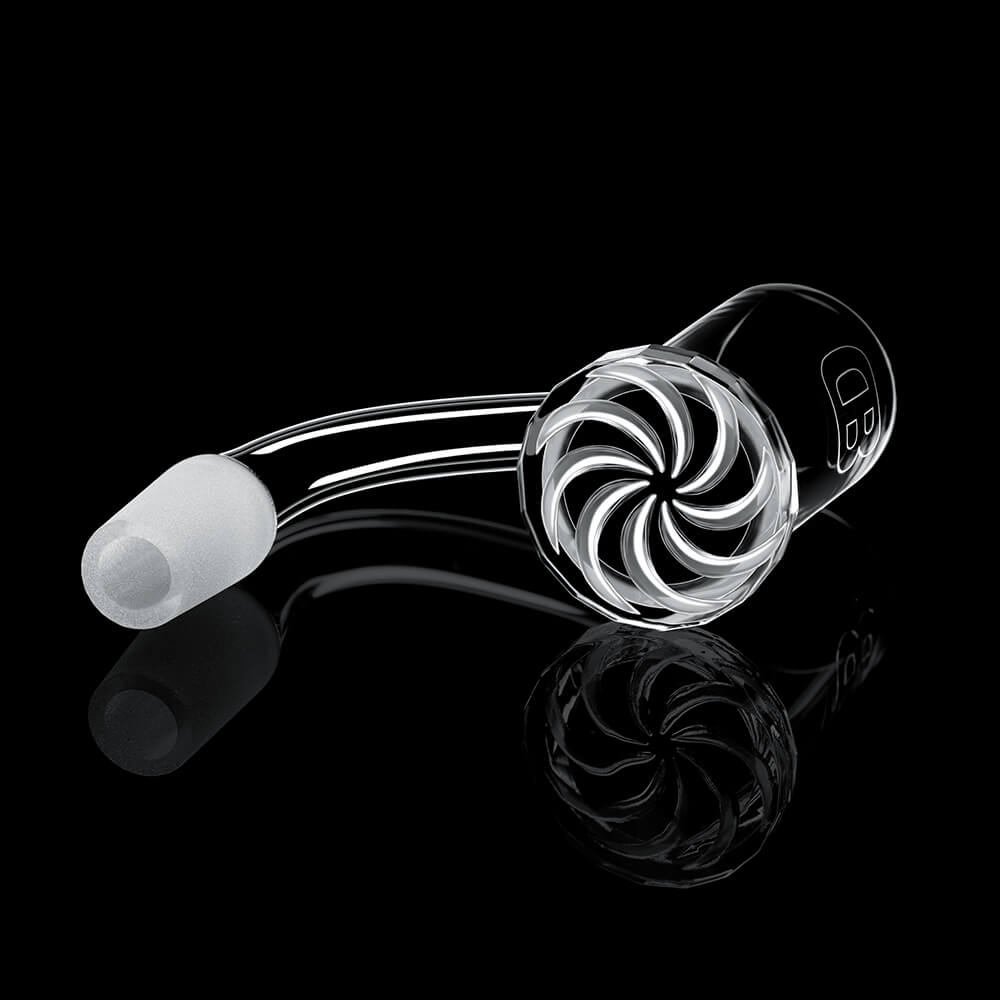 Facet Diamond Blender Quartz Banger with faceted bottom and spiral airflow intake for dabbing.