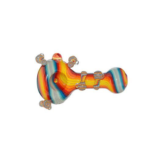 Calibear Galaxy Swirl Spoon Pipe Series Handcrafted Borosilicate Glass Detail close-up of joint connection and mouthpiece