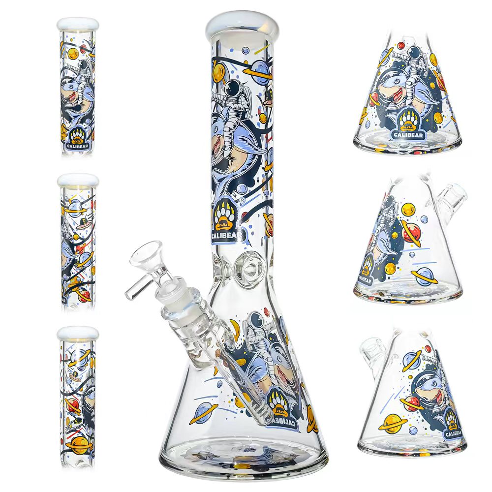ILLUSTRATED BEAKER WATER PIPE SERIES-Premium borosilicate glass water pipe, bong from Calibear Glass. Ideal for dabbing, providing smooth hits and durability. Shop high-quality dab rigs, water pipes, bongs, erig glasses and glass smoking accessories at Calibear Glass. Elevate your smoking experience with a durable and stylish glass dab rig. Free shipping on all orders.