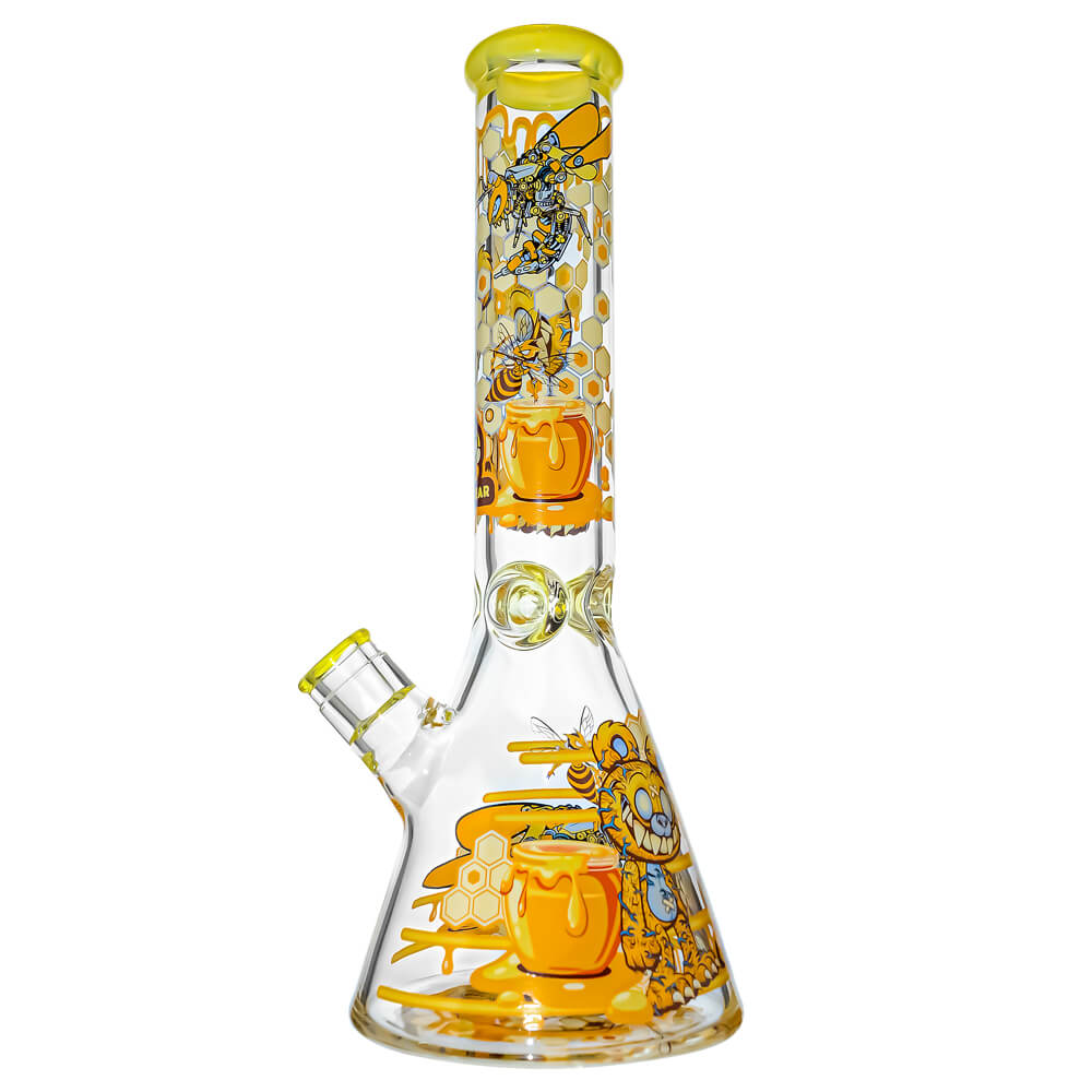 ILLUSTRATED BEAKER WATER PIPE SERIES-Premium borosilicate glass water pipe, bong from Calibear Glass. Ideal for dabbing, providing smooth hits and durability. Shop high-quality dab rigs, water pipes, bongs, erig glasses and glass smoking accessories at Calibear Glass. Elevate your smoking experience with a durable and stylish glass dab rig. Free shipping on all orders.
