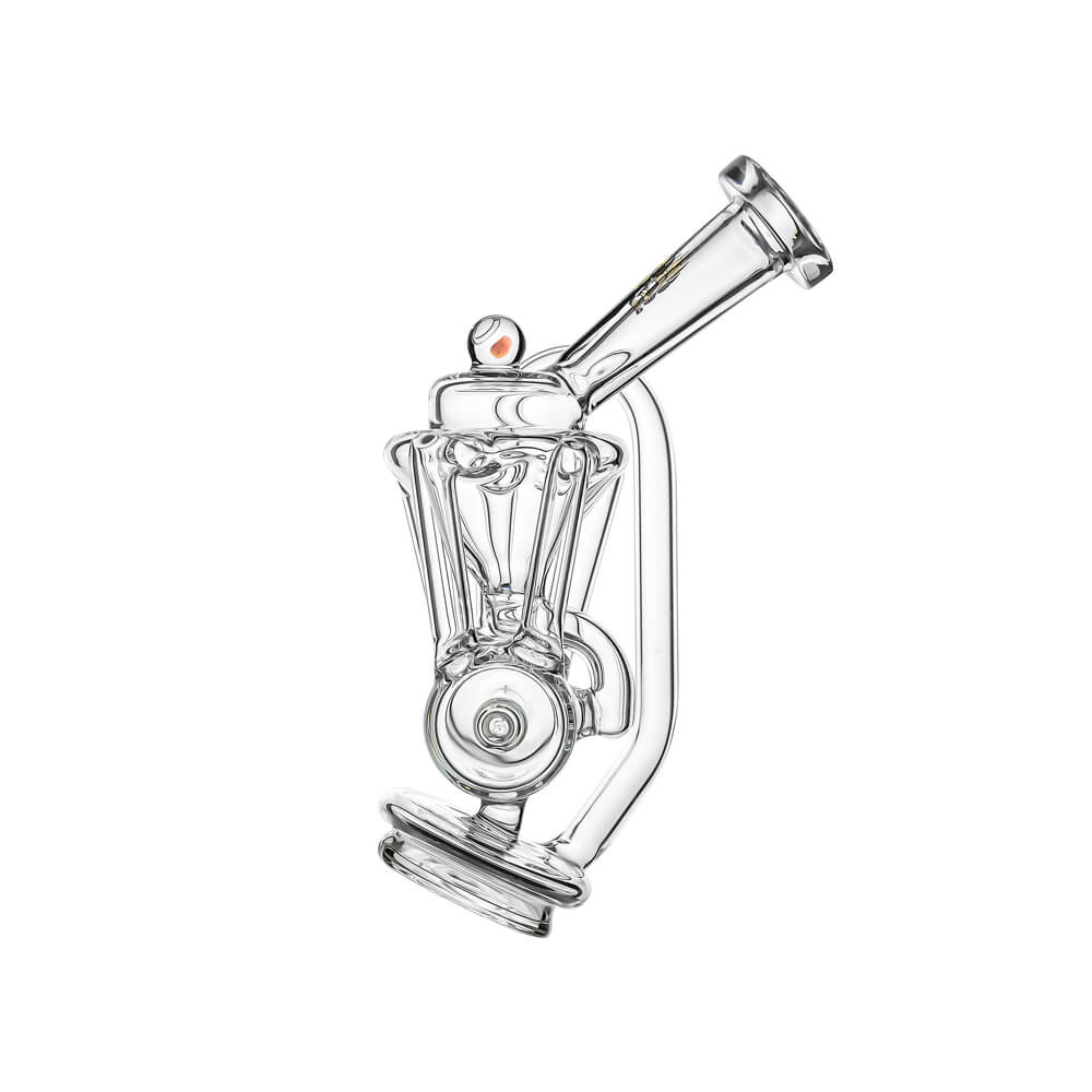Calibear Inliner Recycler Puffco Peak Glass Attachment with Opal handcrafted wigwag borosilicate glass top for Puffco Peak