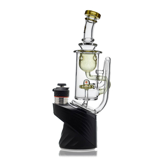 Calibear Klein Recycler Glass Attachment W/ Opal for Puffco Peak OG and Pro, clear borosilicate recycler glass top with opal accent, available in multiple colors