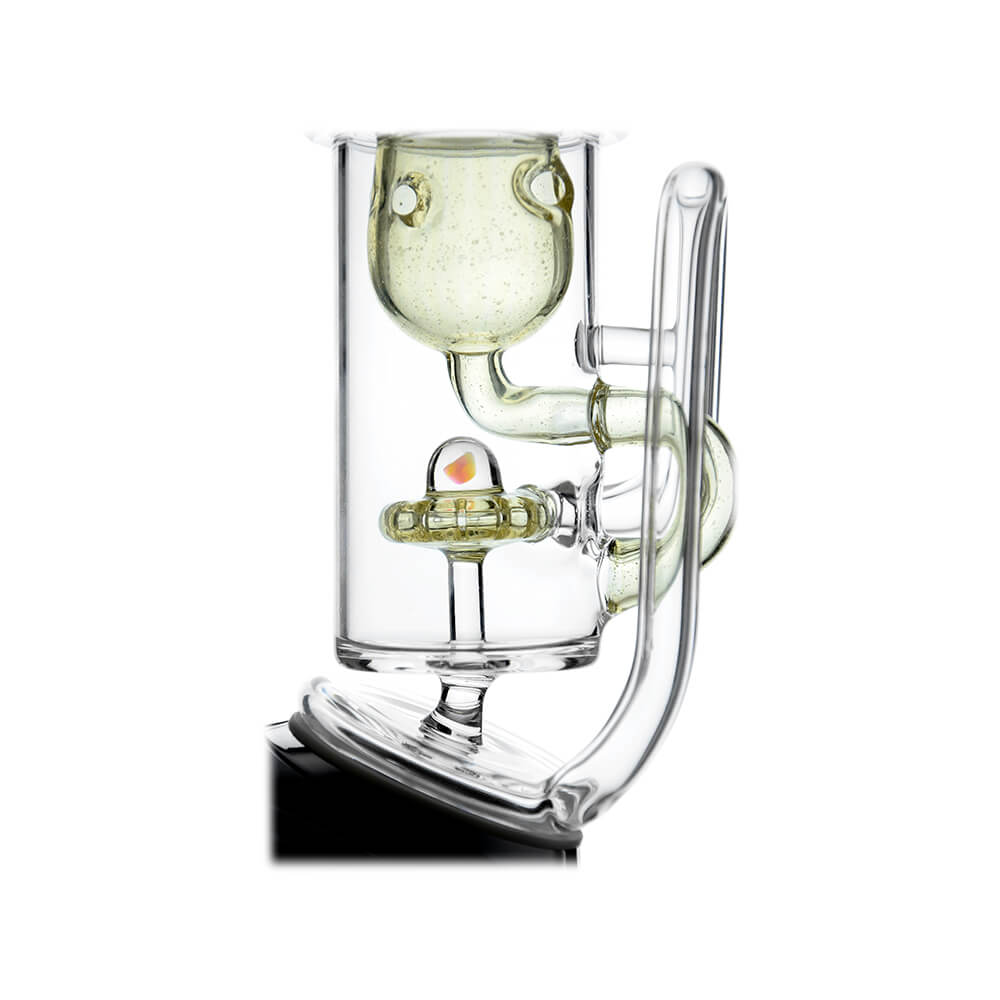 Calibear Klein Recycler Glass Attachment W/ Opal for Puffco Peak OG and Pro, clear borosilicate recycler glass top with opal accent, available in multiple colors
