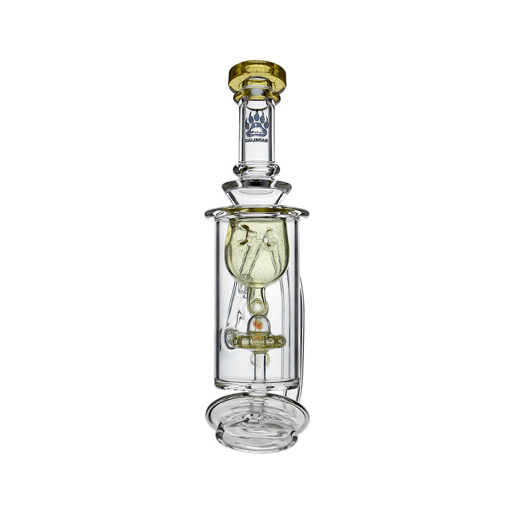 Calibear Klein Recycler Glass Attachment W/ Opal for Puffco Peak OG and Pro, clear borosilicate recycler glass top with opal accent, available in multiple colors