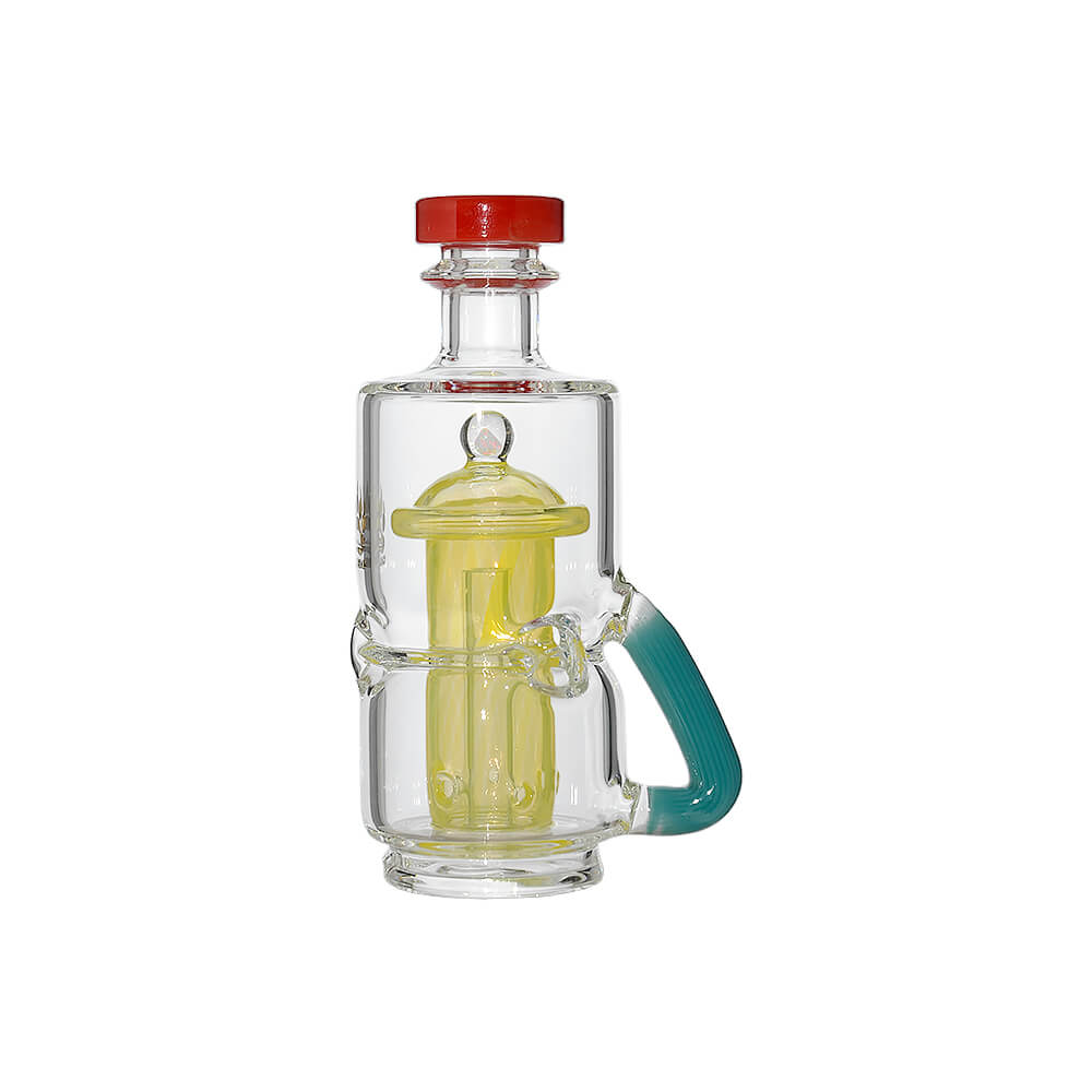 MINI FRENCH PRESS RECYCLER RIG GLASS ATTACHMENT FOR PUFFCO OG&PEAK- Premium puffco glass attachment from Calibear Glass. Ideal for dabbing, providing smooth hits and durability. Shop high-quality dab rigs, water pipes, bongs, erig glasses and glass smokin