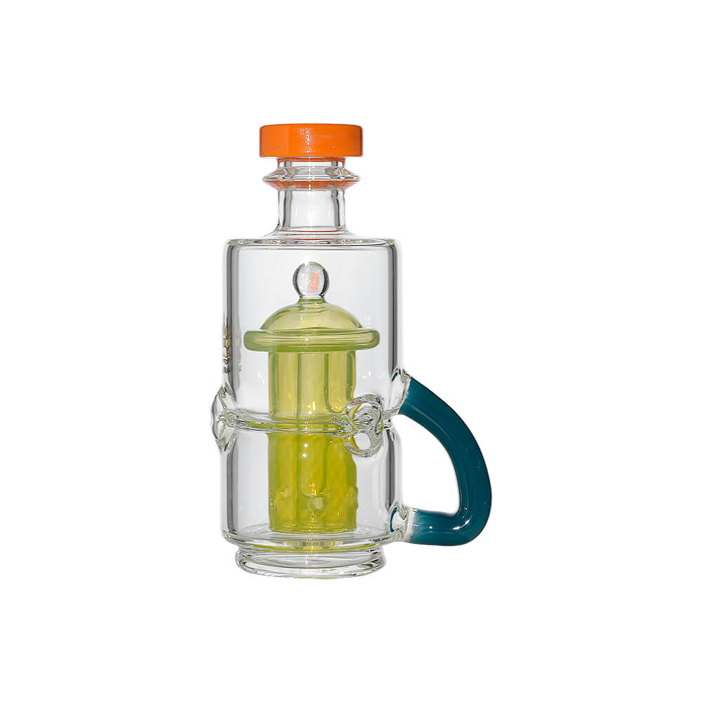 MINI FRENCH PRESS RECYCLER RIG GLASS ATTACHMENT FOR PUFFCO OG&PEAK- Premium puffco glass attachment from Calibear Glass. Ideal for dabbing, providing smooth hits and durability. Shop high-quality dab rigs, water pipes, bongs, erig glasses and glass smokin