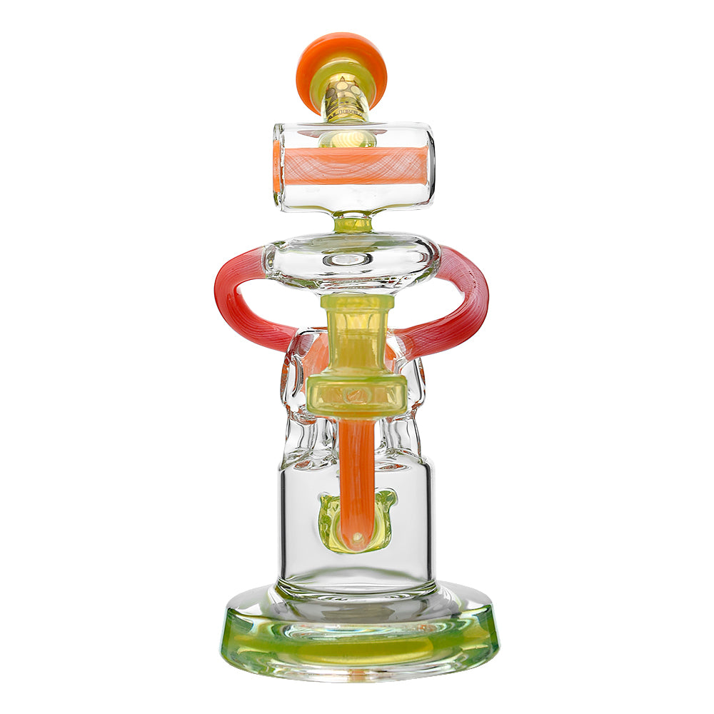 MULTI-CHAMBER RECYCLER GLASS RIG- Premium borosilicate glass dab rig from Calibear Glass. Ideal for dabbing, providing smooth hits and durability. Shop high-quality dab rigs, water pipes, bongs, erig glasses and glass smoking accessories at Calibear Glass. Elevate your smoking experience with a durable and stylish glass dab rig. Free shipping on all orders.