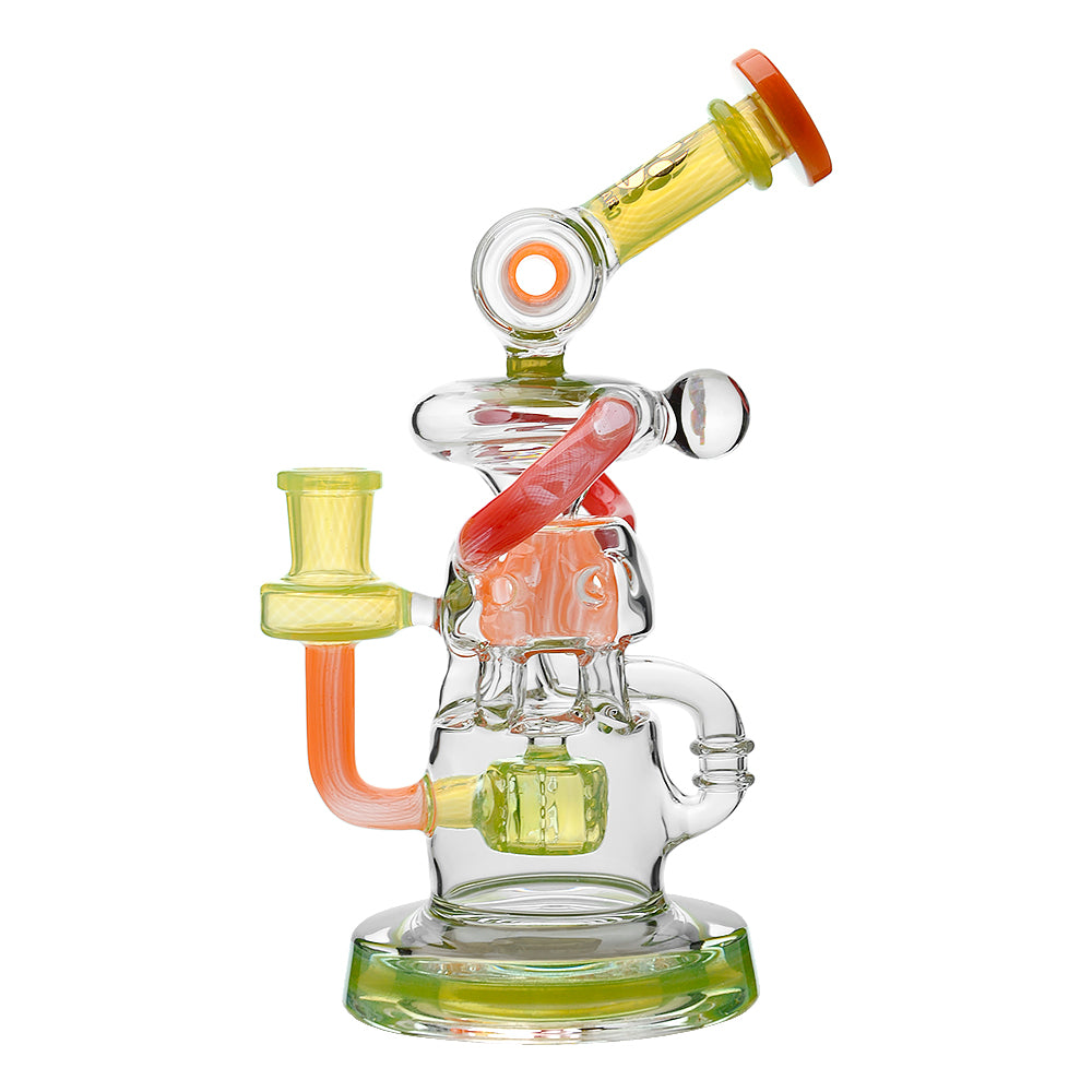 MULTI-CHAMBER RECYCLER GLASS RIG- Premium borosilicate glass dab rig from Calibear Glass. Ideal for dabbing, providing smooth hits and durability. Shop high-quality dab rigs, water pipes, bongs, erig glasses and glass smoking accessories at Calibear Glass. Elevate your smoking experience with a durable and stylish glass dab rig. Free shipping on all orders.