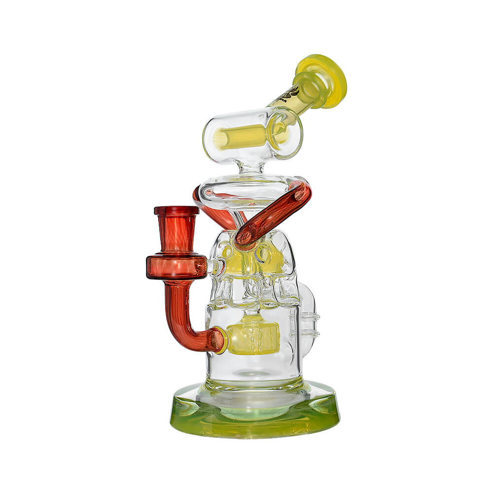 MULTI-CHAMBER RECYCLER GLASS RIG- Premium borosilicate glass dab rig from Calibear Glass. Ideal for dabbing, providing smooth hits and durability. Shop high-quality dab rigs, water pipes, bongs, erig glasses and glass smoking accessories at Calibear Glass. Elevate your smoking experience with a durable and stylish glass dab rig. Free shipping on all orders.