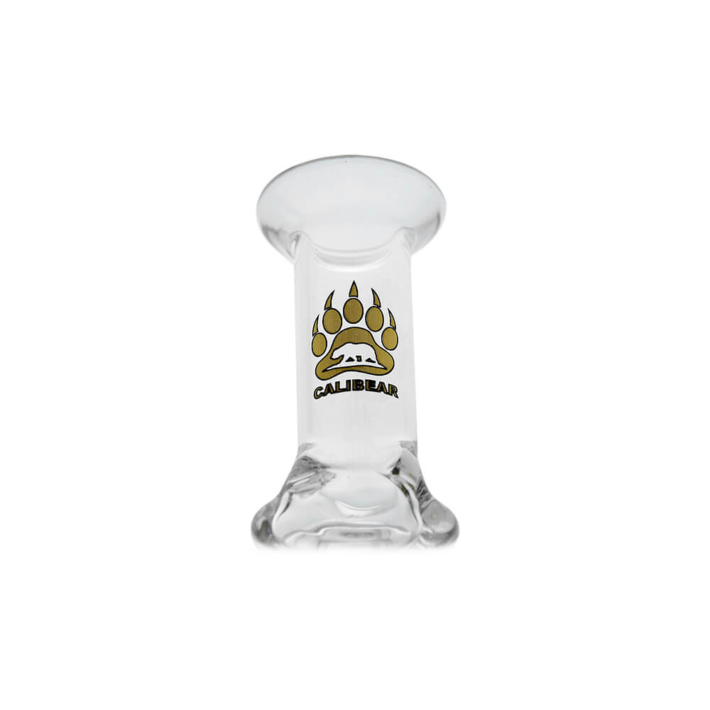 Multi-color recycler glass attachment for Puffco Peak OG & Pro by Calibear Glass, shown in yellow, green, teal, red, and amber, attached to a black Peak device.