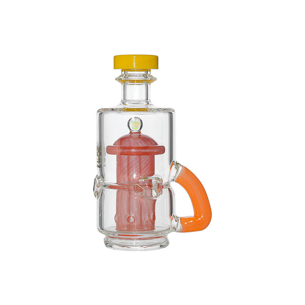 MINI FRENCH PRESS RECYCLER RIG GLASS ATTACHMENT FOR PUFFCO OG&PEAK- Premium puffco glass attachment from Calibear Glass. Ideal for dabbing, providing smooth hits and durability. Shop high-quality dab rigs, water pipes, bongs, erig glasses and glass smokin