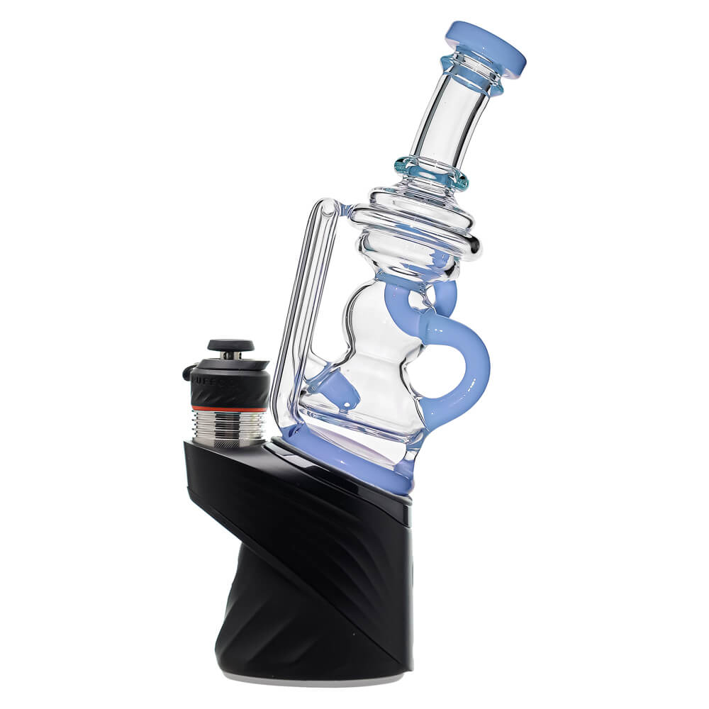 CaliBear Mini Recycler Glass Attachment for Puffco Peak and Peak Pro in Blue and Green