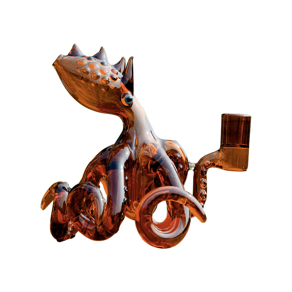 Calibear Octopus Dab Rig 5.5 inch handmade glass rig with 3 pinhole perc and 14.5mm joint