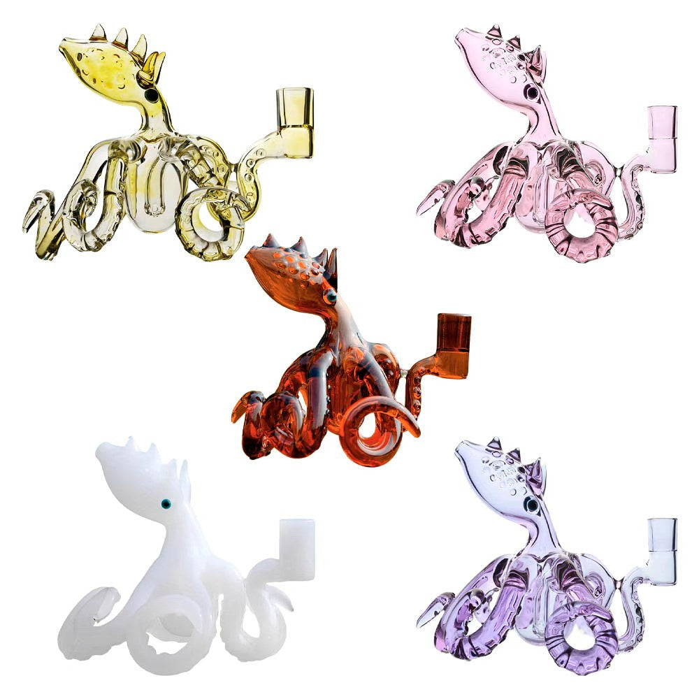 Calibear Octopus Dab Rig 5.5 inch handmade glass rig with 3 pinhole perc and 14.5mm joint