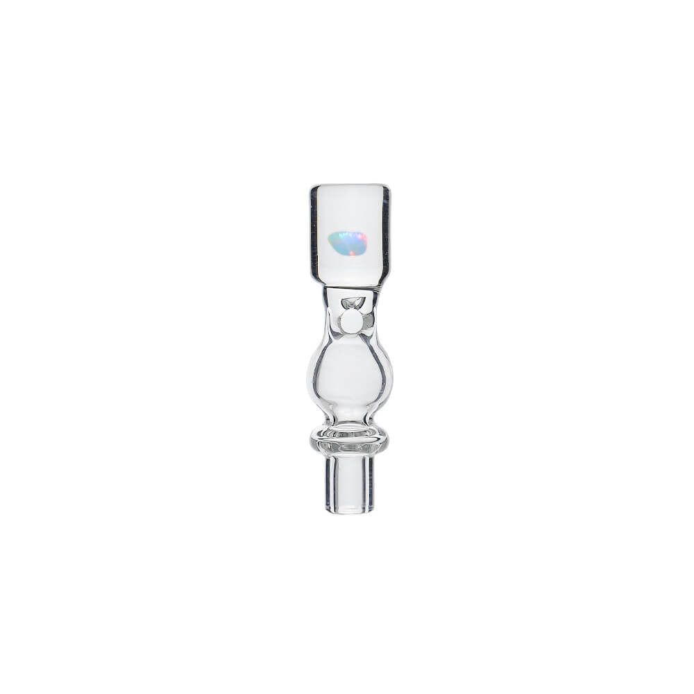 Opal Pillar Joystick Carb Cap (Clear) for Dr. Dabber Switch 2 | Calibear, glass joystick carb cap with pillar-style top, encased opal detail and directional airflow design