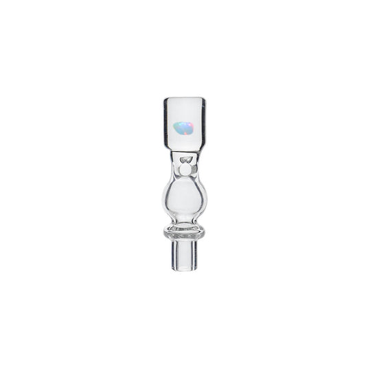 Opal Pillar Joystick Carb Cap (Clear) for Dr. Dabber Switch 2 | Calibear, glass joystick carb cap with pillar-style top, encased opal detail and directional airflow design