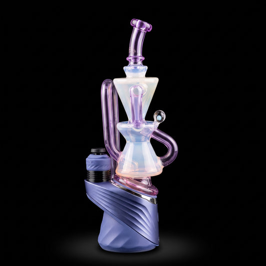 Calibear Opal White Klein Recycler with Tornado Airflow for Puffco Peak & Pro premium borosilicate glass top