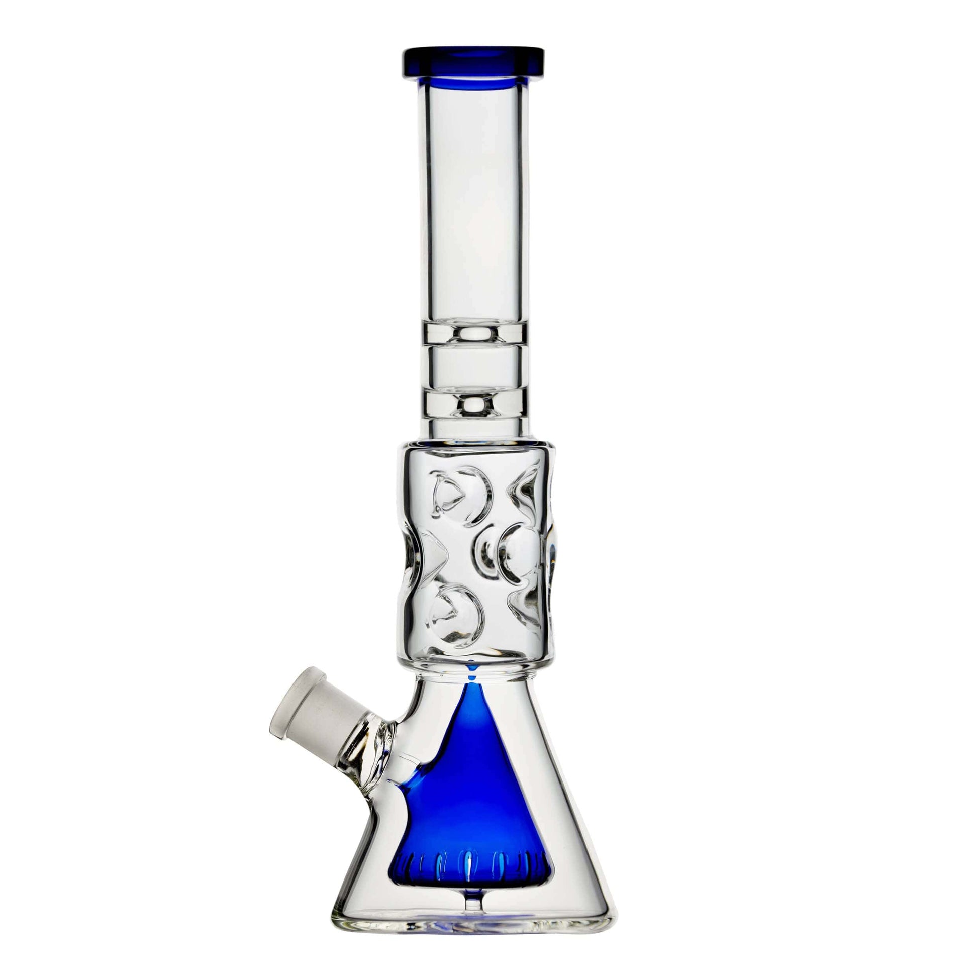 PREMIUM COLOR-ACCENTED BEAKER RIG WITH DEEP SANDBLASTED LUNAR DESIGN Water Pipe Calibear  