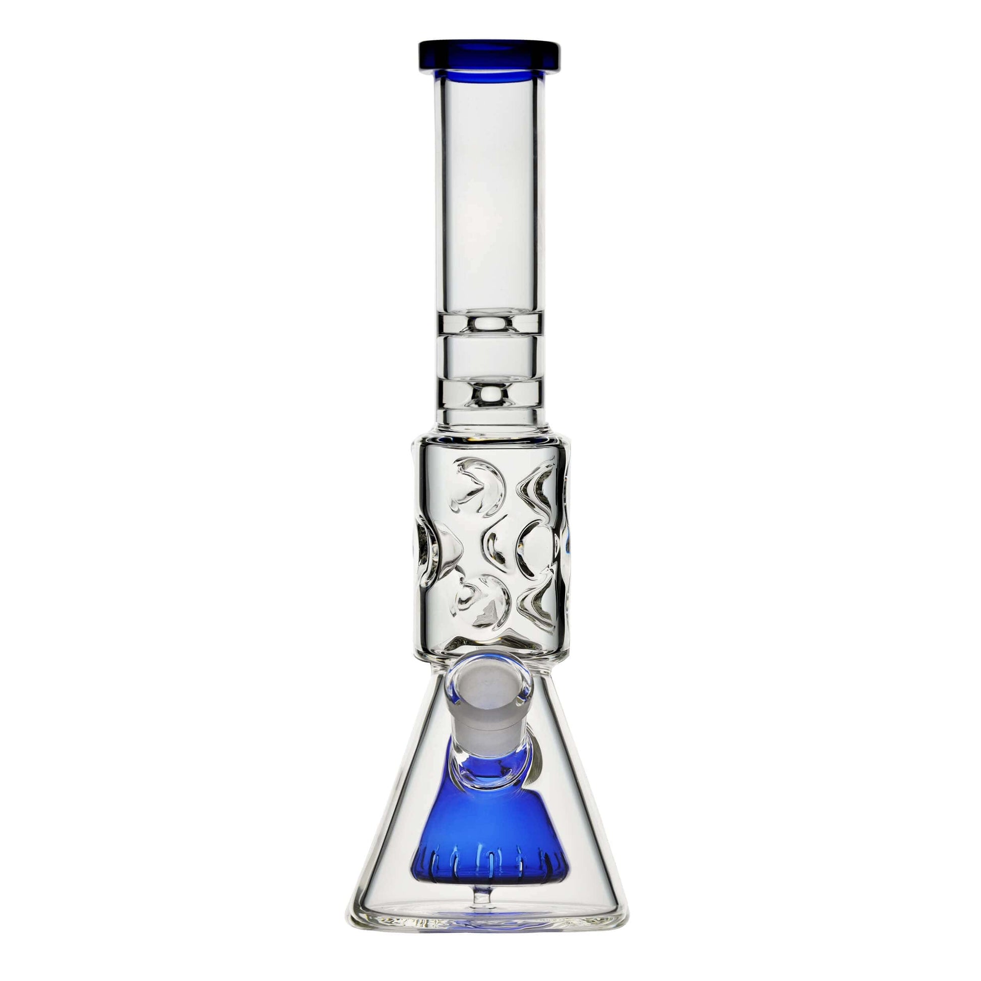 PREMIUM COLOR-ACCENTED BEAKER RIG WITH DEEP SANDBLASTED LUNAR DESIGN Water Pipe Calibear  