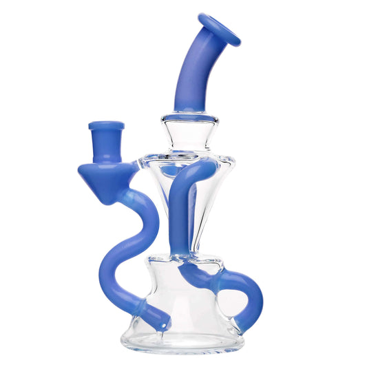 PREMIUM TWISTED RECYCLER RIG WITH COLOR-ACCENTED TUBES DAB RIG Calibear  