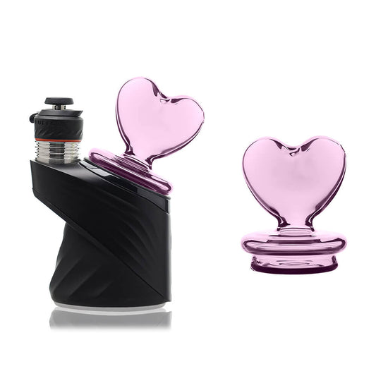 Calibear Pink Heart Dry Glass Attachment for Puffco Peak and Peak Pro smart rigs.