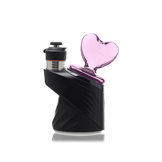 Calibear Pink Heart Dry Glass Attachment for Puffco Peak and Peak Pro smart rigs.
