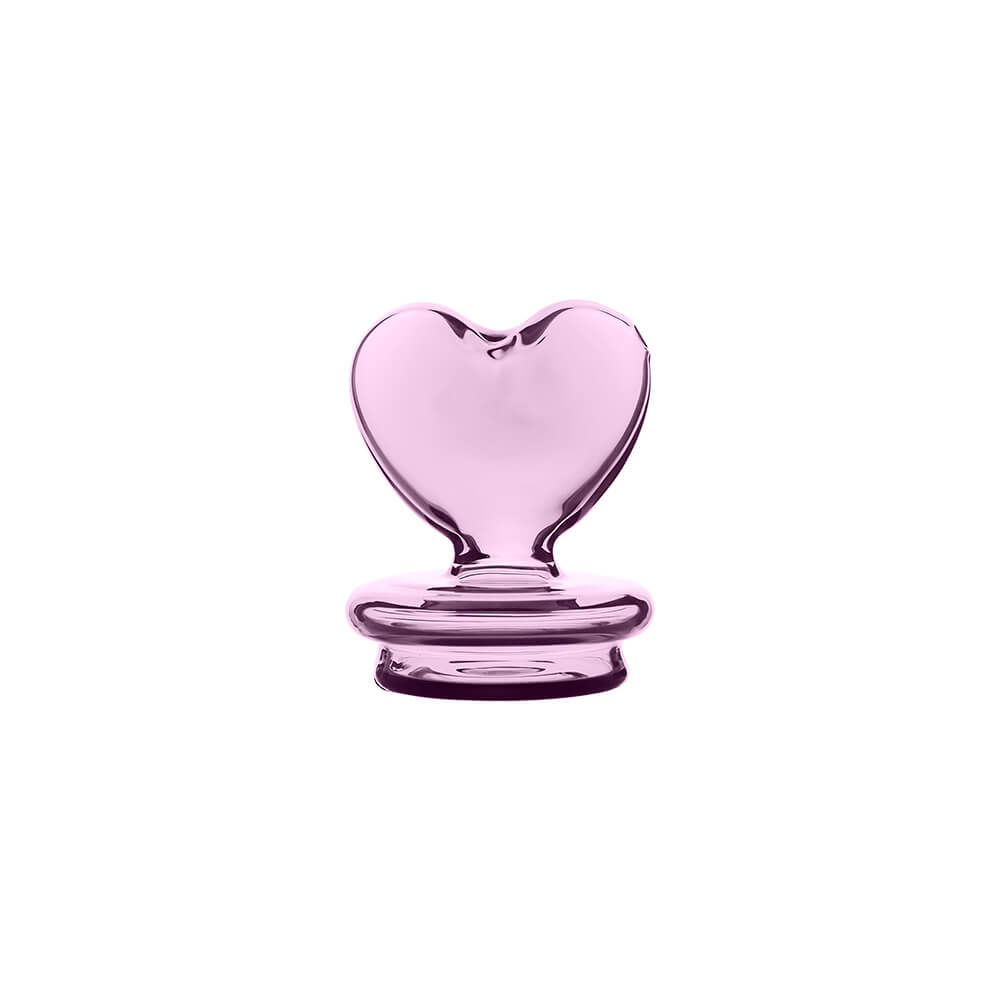 Calibear Pink Heart Dry Glass Attachment for Puffco Peak and Peak Pro smart rigs.