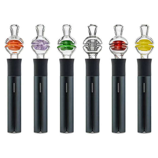 CaliBear premium clear YOYO glass mouthpiece attachment for Puffco Pivot handheld vaporizer.