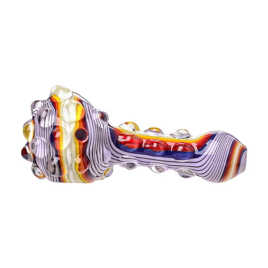 Calibear Rainbow Wigwag Spoon Pipe Series Handcrafted Borosilicate Glass Gallery showcase view 11 highlighting functional glass details