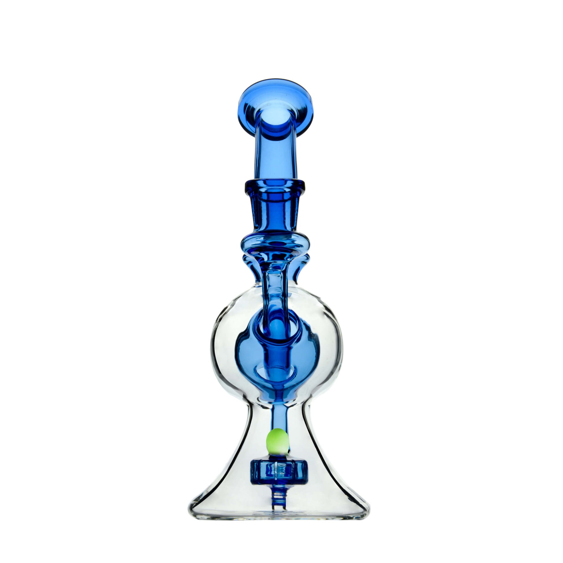 SPHERICAL RECYCLER GLASS DAB RIG | CALIBEAR- Premium borosilicate glass dab rig from Calibear Glass. Ideal for dabbing, providing smooth hits and durability. Shop high-quality dab rigs, water pipes, bongs, erig glasses and glass smoking accessories at Calibear Glass. Elevate your smoking experience with a durable and stylish glass dab rig. Free shipping on all orders.