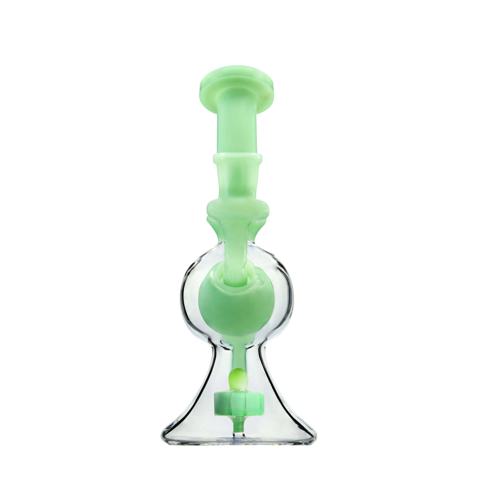 SPHERICAL RECYCLER GLASS DAB RIG | CALIBEAR- Premium borosilicate glass dab rig from Calibear Glass. Ideal for dabbing, providing smooth hits and durability. Shop high-quality dab rigs, water pipes, bongs, erig glasses and glass smoking accessories at Calibear Glass. Elevate your smoking experience with a durable and stylish glass dab rig. Free shipping on all orders.