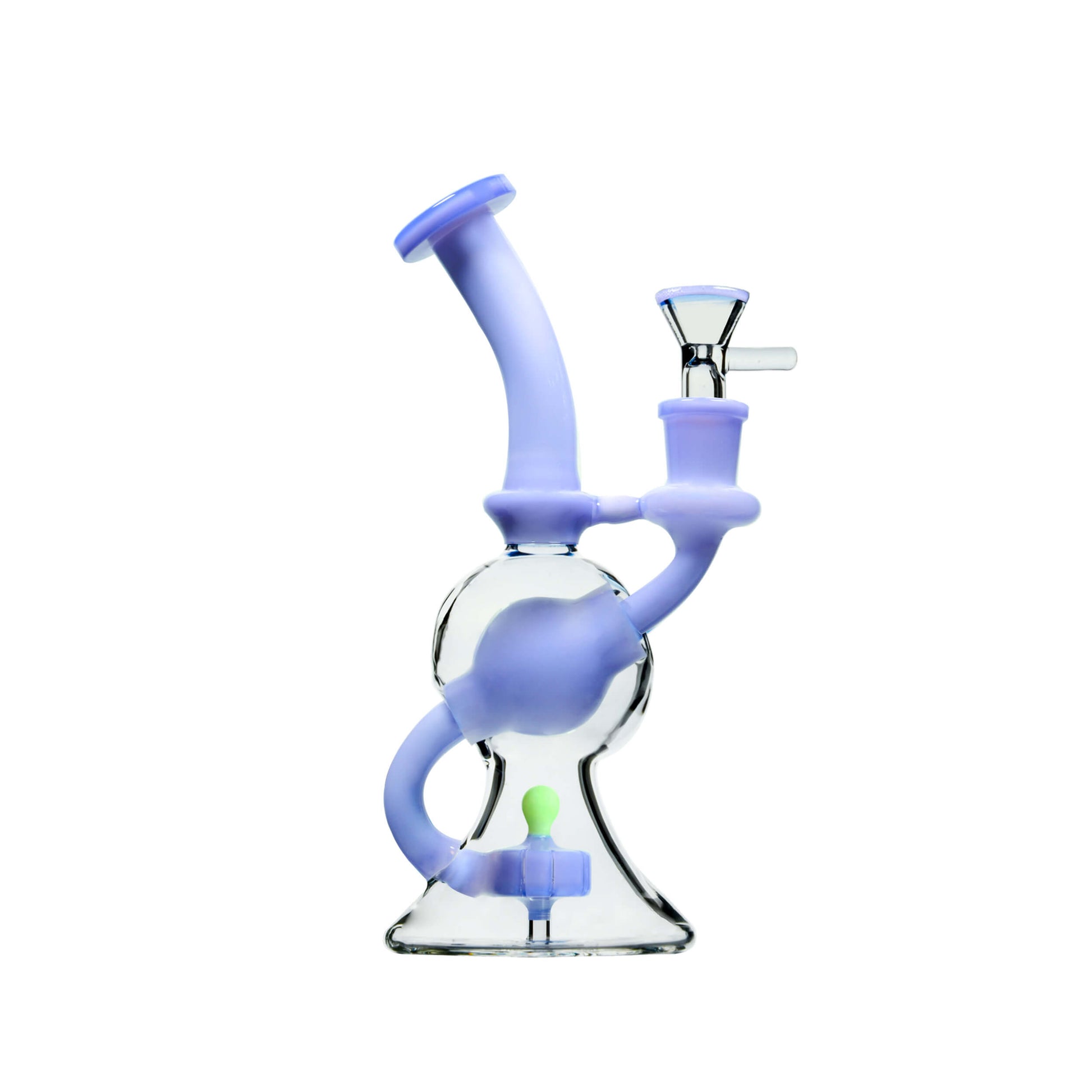 SPHERICAL RECYCLER GLASS DAB RIG | CALIBEAR- Premium borosilicate glass dab rig from Calibear Glass. Ideal for dabbing, providing smooth hits and durability. Shop high-quality dab rigs, water pipes, bongs, erig glasses and glass smoking accessories at Calibear Glass. Elevate your smoking experience with a durable and stylish glass dab rig. Free shipping on all orders.