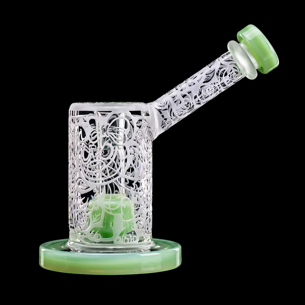 Calibear SANDBLASTED MINI BUS RIG DAB RIG in milky green